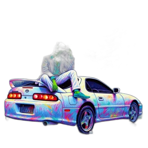 car, dragon, weapon, jacket transparent PNG cut-out