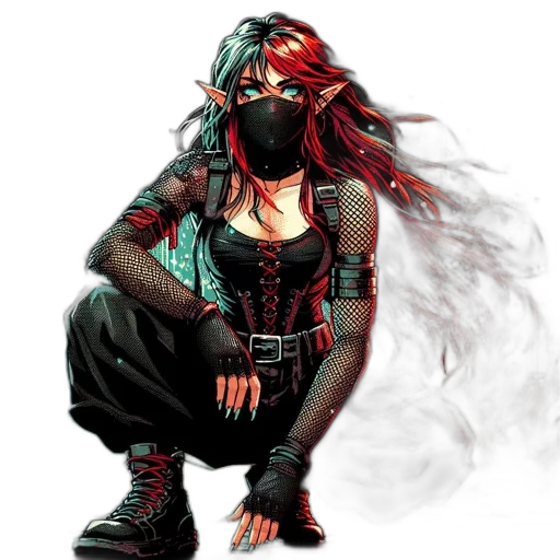 mask, cyberpunk, concept art, comic book art transparent PNG cut-out