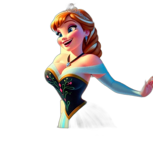 dress, crown, 3d render, concept art transparent PNG cut-out
