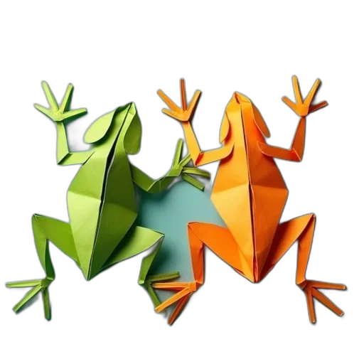dragon, 3d render, origami, frogs transparent PNG cut-out