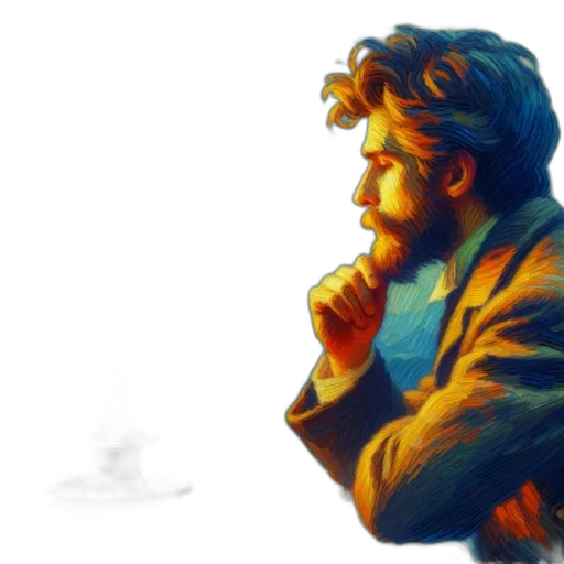 jacket, face, concept art, pixel art transparent PNG cut-out