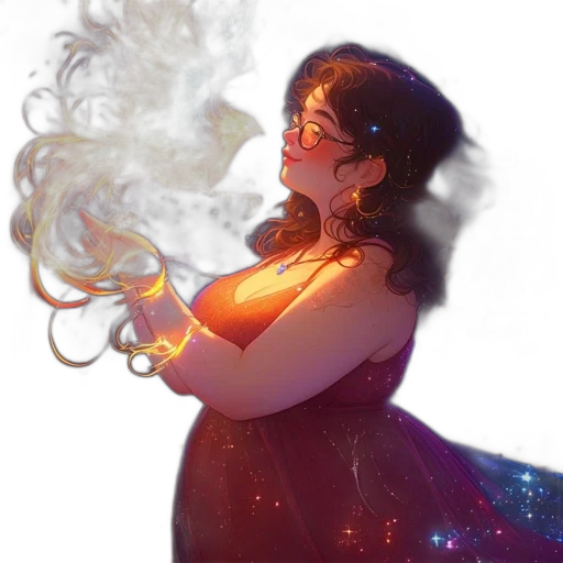 dress, staff, fantasy art, concept art transparent PNG cut-out