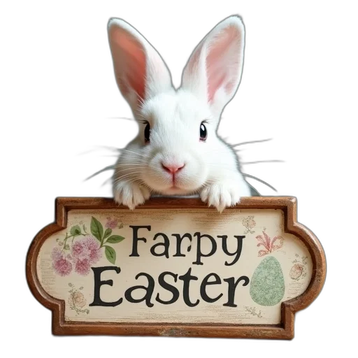 cute, white, rabbit, face transparent PNG cut-out