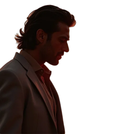 jacket, hair, staff, face transparent PNG cut-out