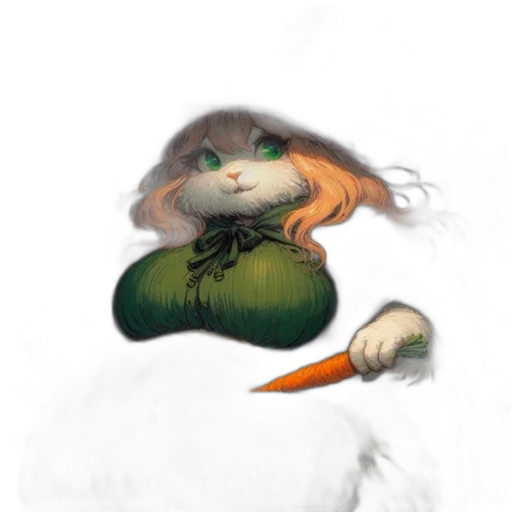 creature, staff, hair, hat transparent PNG cut-out