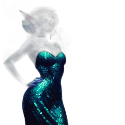 dress, crown, concept art, 3d render transparent PNG cut-out