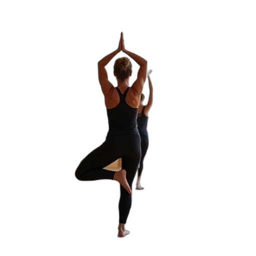 yoga, group, studio, doing transparent PNG cut-out
