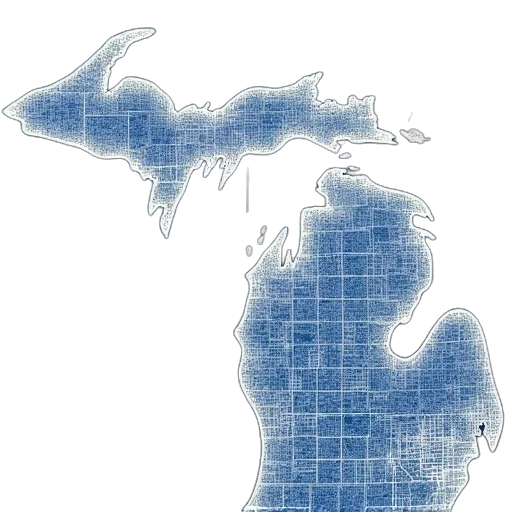 blueprint, map, michigan, usa transparent PNG cut-out