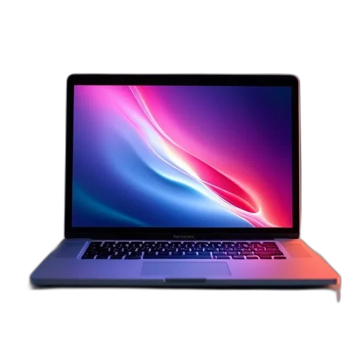 neon, colorful, macbook, pro transparent PNG cut-out