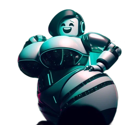 robot, 3d render, concept art, cyberpunk transparent PNG cut-out