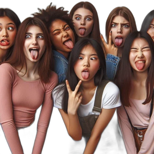 photorealistic, concept art, group, young transparent PNG cut-out