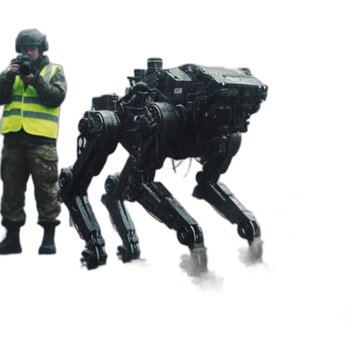 robot, concept art, 3d render, cyberpunk transparent PNG cut-out