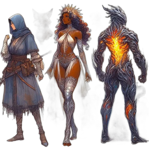 concept art, fantasy art, comic book art, cyberpunk transparent PNG cut-out