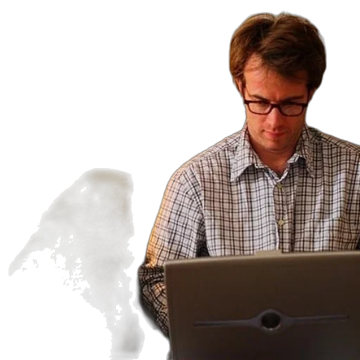 staff, robot, fog, man transparent PNG cut-out