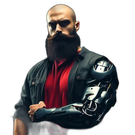 jacket, face, robot, concept art transparent PNG cut-out