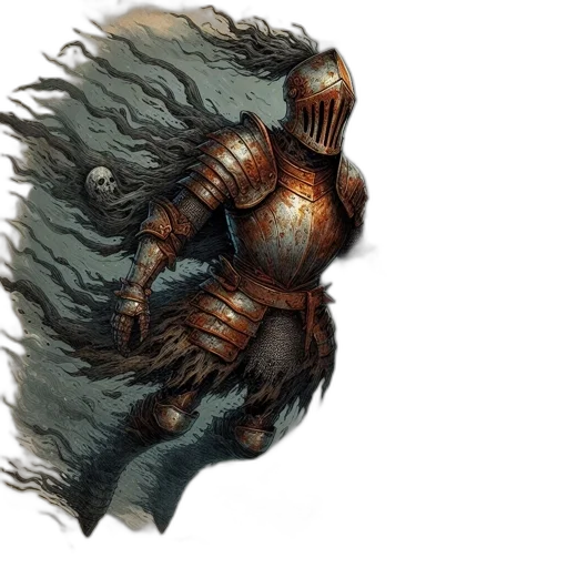 mask, face, creature, sword transparent PNG cut-out