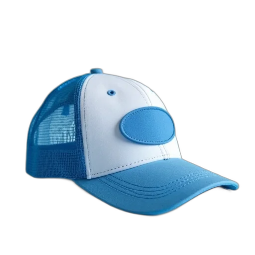 hat, 3d render, blue, foam transparent PNG cut-out