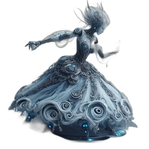 dress, concept art, fantasy art, 3d render transparent PNG cut-out