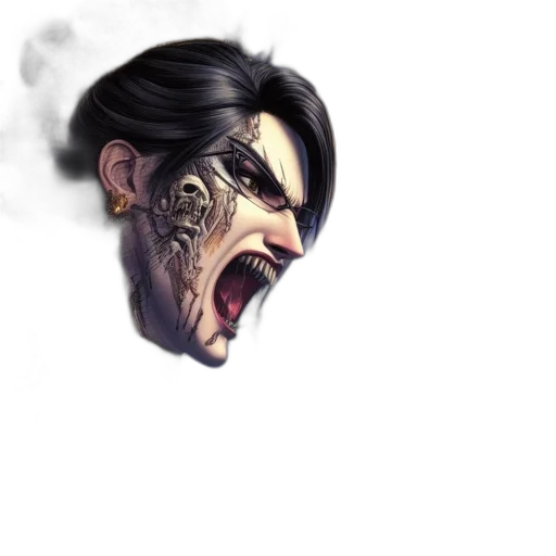 face, mask, staff, fantasy art transparent PNG cut-out
