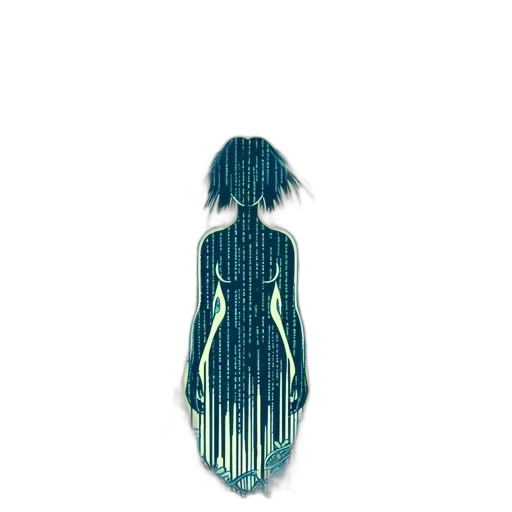 dress, creature, hair, robot transparent PNG cut-out