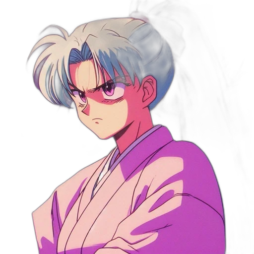 jacket, staff, creature, vaporwave transparent PNG cut-out
