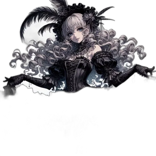 dragon, crown, dress, hair transparent PNG cut-out