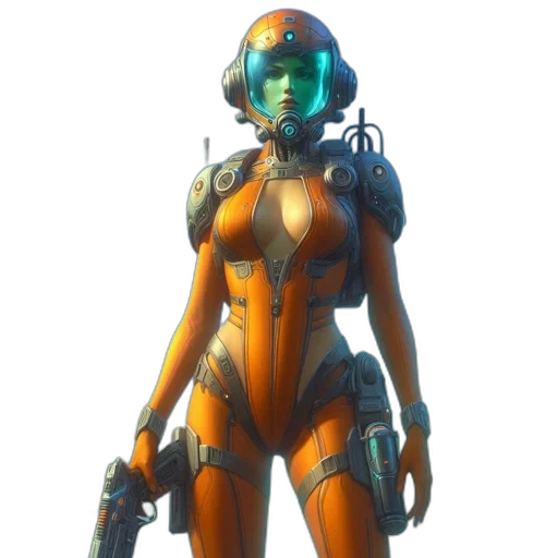 robot, weapon, concept art, cyberpunk transparent PNG cut-out