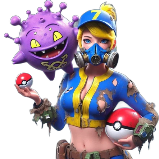 mask, concept art, 3d render, pixel art transparent PNG cut-out