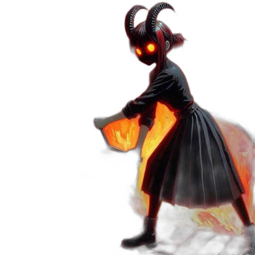 mask, dress, creature, staff transparent PNG cut-out