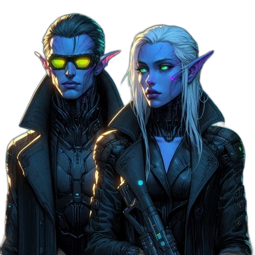 concept art, cyberpunk, fantasy art, comic book art transparent PNG cut-out