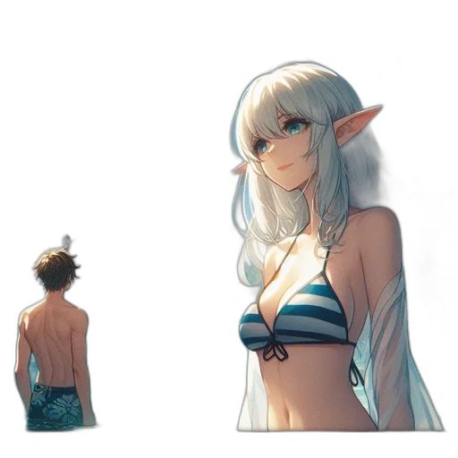 concept art, fantasy art, watercolor, anime transparent PNG cut-out