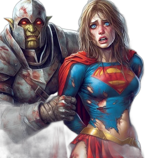 comic book art, concept art, fantasy art, superheroine transparent PNG cut-out