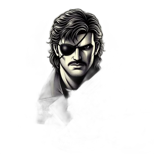 face, mask, staff, comic book art transparent PNG cut-out