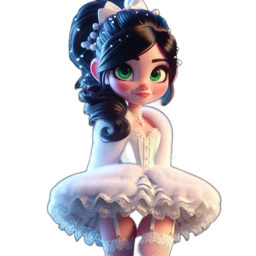 dress, crown, jewelry, 3d render transparent PNG cut-out