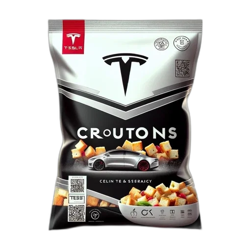 food, tesla, packaging, croutons transparent PNG cut-out