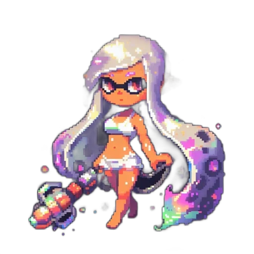 dress, weapon, staff, hair transparent PNG cut-out