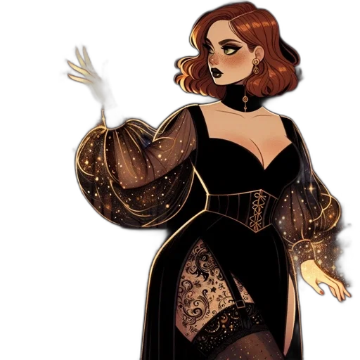 dress, concept art, cartoon, fantasy art transparent PNG cut-out