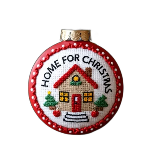home, christmas, ornament, red transparent PNG cut-out