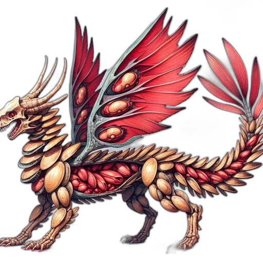 dragon, creature, animal, staff transparent PNG cut-out