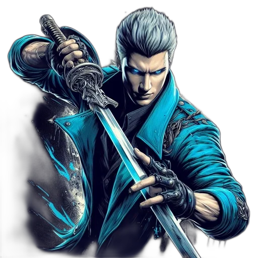 sword, staff, weapon, jacket transparent PNG cut-out