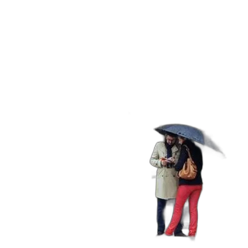 umbrella, jacket, hat, staff transparent PNG cut-out