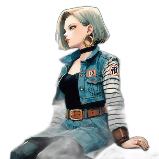 jacket, staff, robot, weapon transparent PNG cut-out