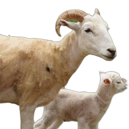 animal, photorealistic, mother, sheep transparent PNG cut-out