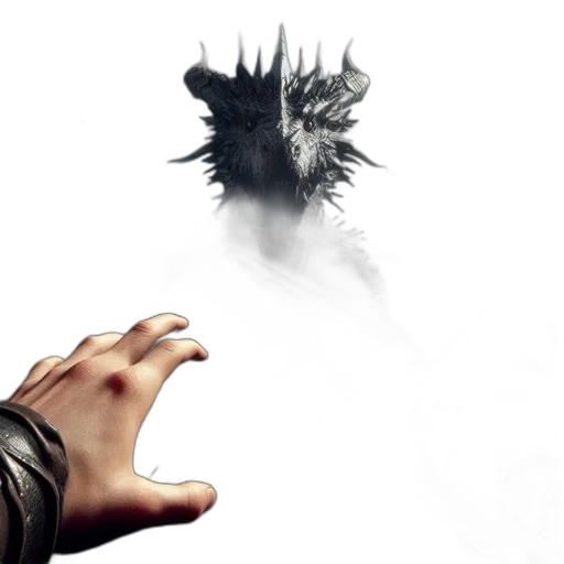 dragon, mask, creature, weapon transparent PNG cut-out