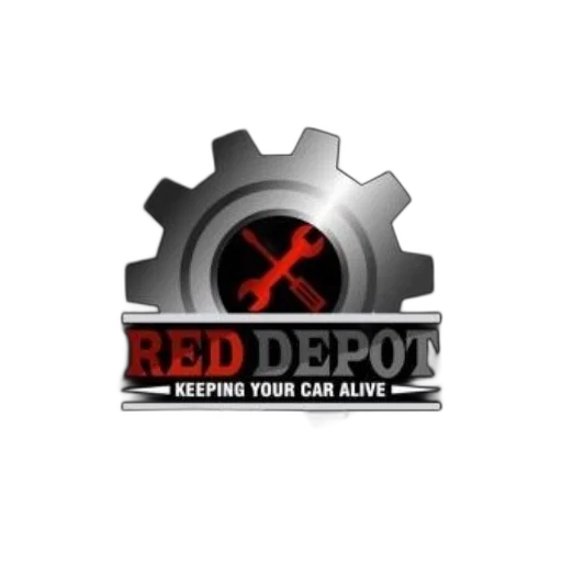3d render, red, depot, logo transparent PNG cut-out