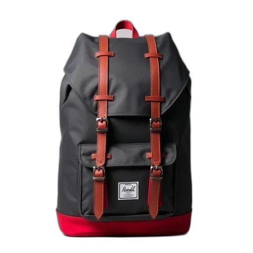 jacket, herschel, rucksack, dark transparent PNG cut-out