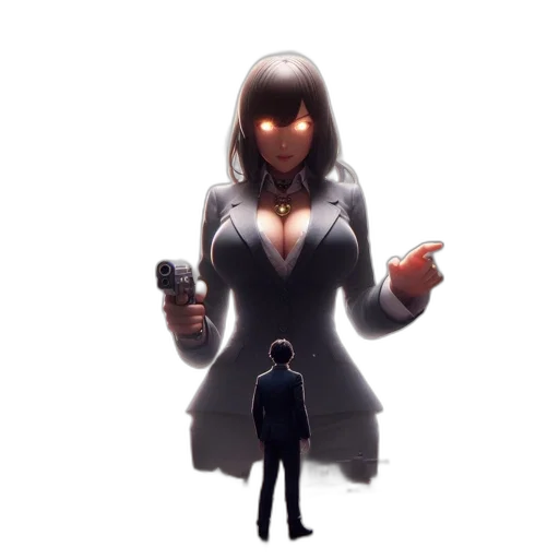 weapon, staff, jacket, robot transparent PNG cut-out