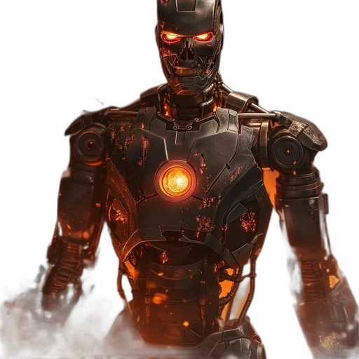 robot, concept art, 3d render, comic book art transparent PNG cut-out