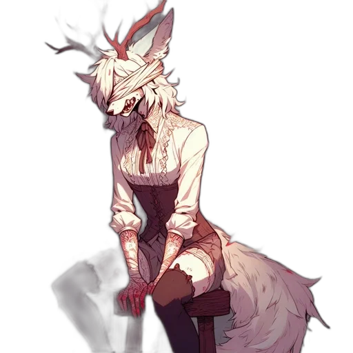 dress, staff, creature, mask transparent PNG cut-out