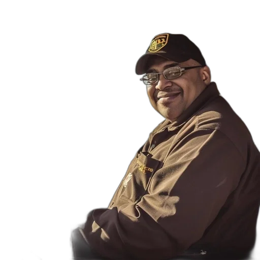 staff, jacket, hat, face transparent PNG cut-out